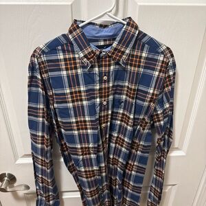 American Eagle Outfitters Blue and Orange Checkered Shirt